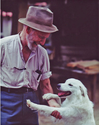 Hume Cronyn and White Dog